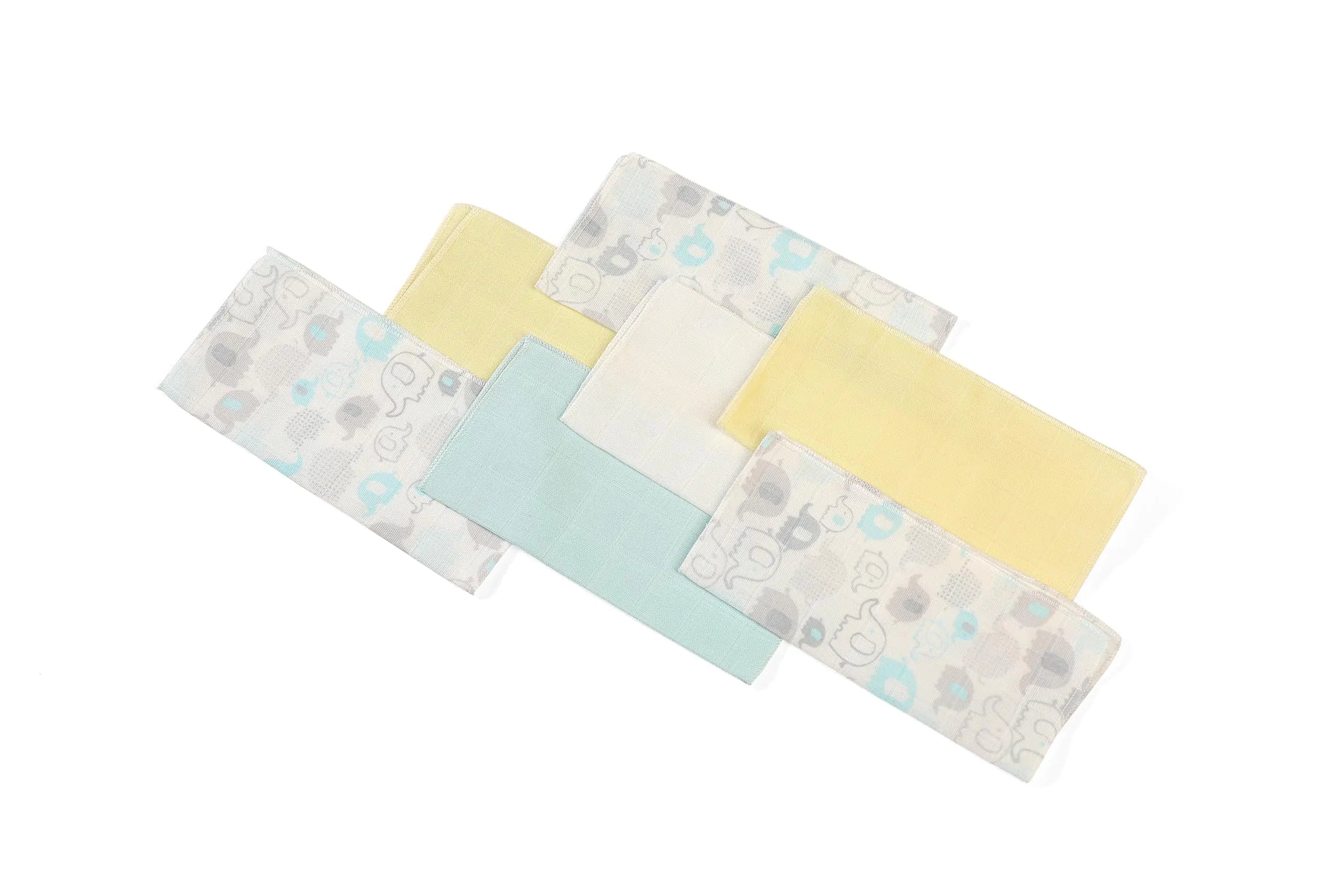 Deyzi Washcloths 100% Cotton Ultra Soft Absorbent Wipes Newborn Face Towel Pack of 7 Reusable Quick Dry Baby Wipes for Sensitive Skin 7 x 7 inches (Multi Color) Uni10