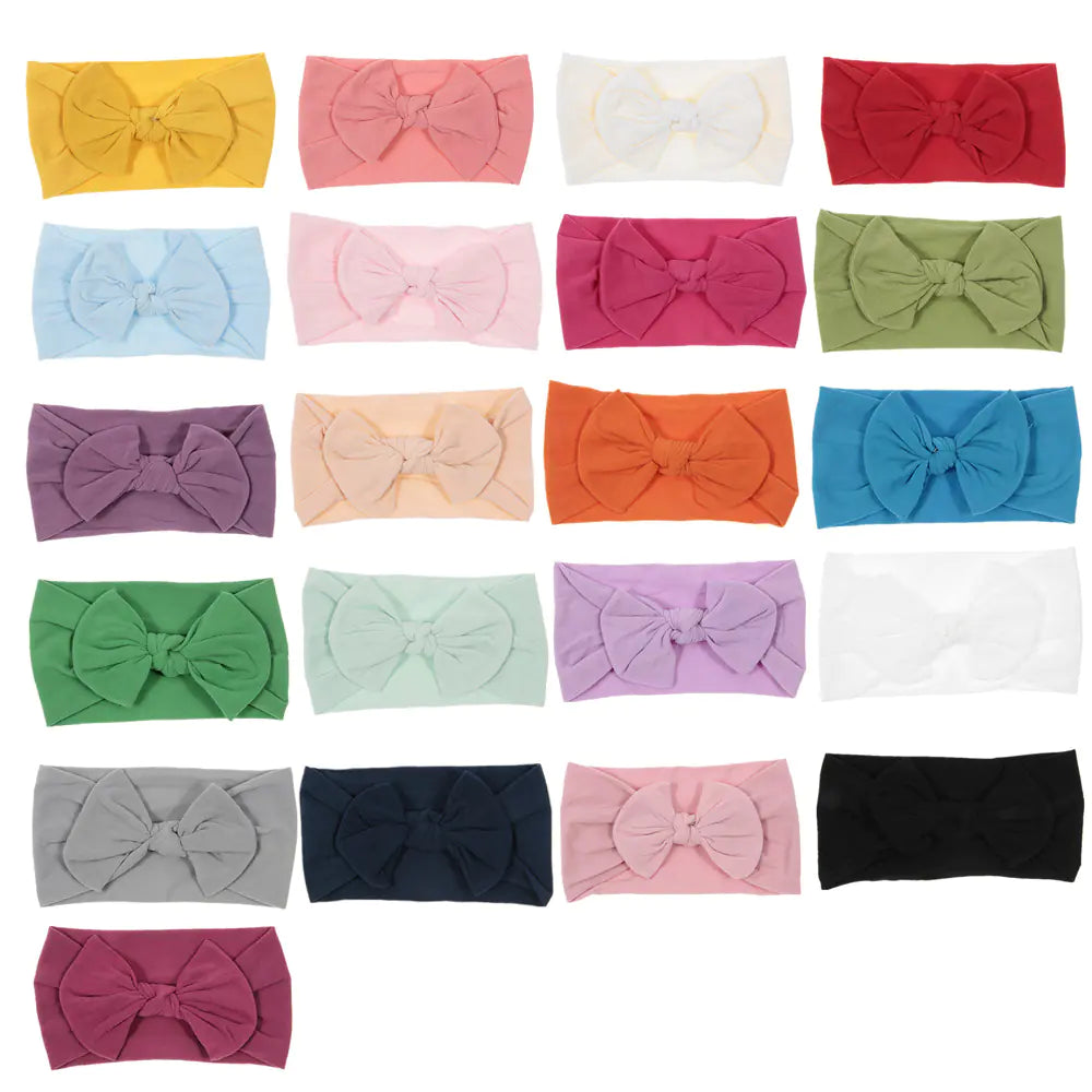 Bohemian Style Baby Nylon Headband with Bow Decor